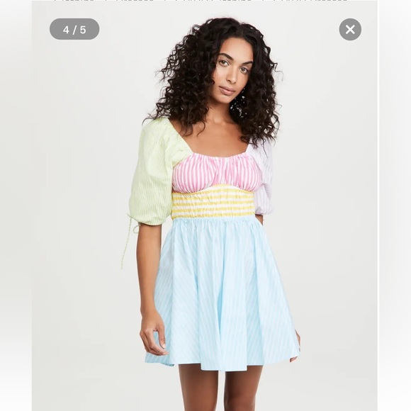 Staud Topsail Dress Stripe Multi in size extra small - Picture 5 of 7